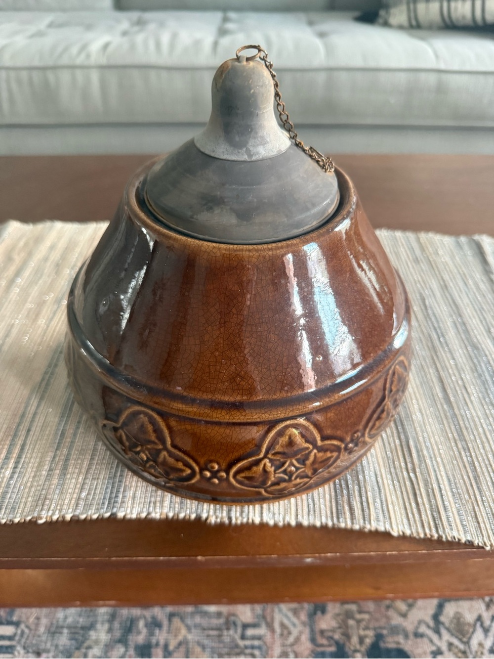 Vintage Glazed Ceramic Outdoor Oil Lantern